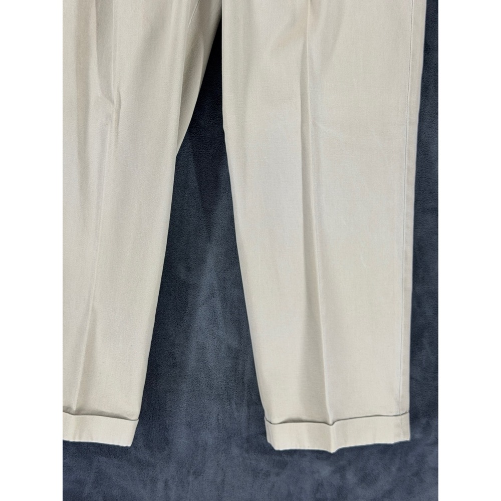 Bills Khakis M1 Pleated Trousers Mens 35 Khaki Tan Cotton Made in USA Cuffed - Picture 8 of 15